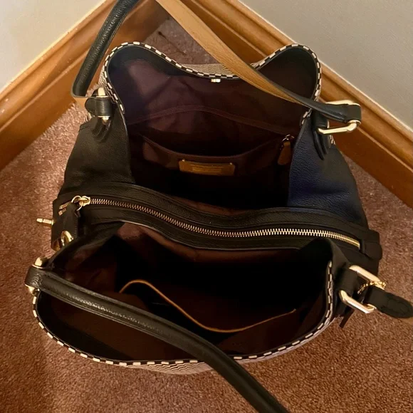 Coach Black and Tan Shoulder Bag with Leather Accents - Picture 5 of 5